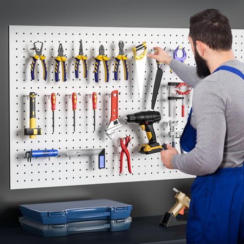 Pegboard Hooks, 25 Pack 4 inch Peg Board Organizer Accessories for Hanging Fit 1/8" Metal Peg Board Hooks for Garage, Workshop, Office, Craft Storage, Kitchen