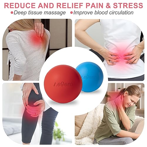 Massage Lacrosse Balls for Myofascial Release(2Pack, Pink) | Yoga Deep Tissue Massage,Trigger Point Therapy and Foot Plantar Fasciitis,Muscle Soreness Massager Ball - color: Pink