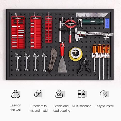 Tool Wall Pegboard, Black Office Desk Metal Hanging Board, Pegboard And Accessories, Wall Storage Rack, Suitable For Home, Office, Dormitory, Gaming Desk(39.4x15.7in) - size: 39.4x15.7in