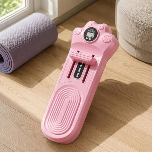 Foot Exercise Toe Training Device Arch Supporter with Digital Repetition Count Display Polypropylene Build Suitable for Daily Routine Gym Exercise - color: Pink