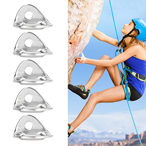 OUKENS Climbing Hanger, Climbing Anchor 316 Stainless Steel Climbing Hanger, Bolting Hanger Rock Climbing Anchor Climbing Bolting Hanger for Rappelling Aerial Work (5pcs Climbing Hanger)
