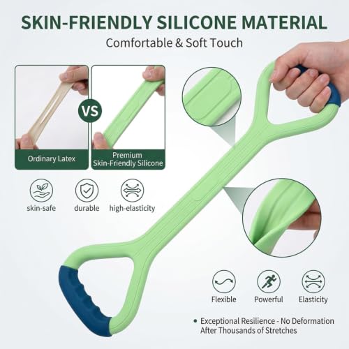 Figure 8 Resistance Band with Handles, Elastic Bands for Working Out,Arm,Back,Shoulder Training Elastic Ropes - color: Green & Gray