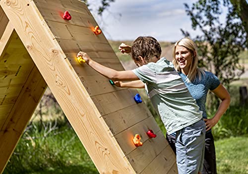 Squirrel Products Rock Climbing Holds for Kids, Deluxe Extra Large Climbing Rocks with Mounting Hardware - DIY Rock Wall Indoor & Outdoor Playground Accessories Wall Climbing Kit - Ages 3+ - style: 10 Pack