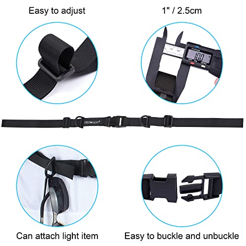 Wisdompro Backpack Chest Strap, Heavy Duty Backpack Sternum Strap Add on | Adjustable Nylon Chest Belt Replacement with Quick Release Buckle, for Travel, Hiking, Camping and Jogging - with Slide Locks - color: Black