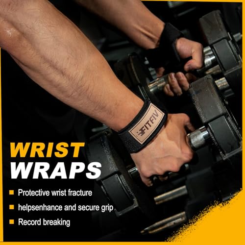 Lifting Straps for Weightlifting, Lifting Wrist Straps for Gym Strength Training, Neoprene-padded Wrist Cushion - Men & Women - color: Black Brown