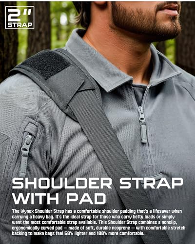 WYNEX Shoulder Strap, 55 inch Universal Bag Strap Replacement with Pad | Single Shoulder Strap with Detachable Thick Pad, Crossbody Bag Strap for Tactical Pouch Tool Bag Messenger Bag Luggage Duffle - color: Black, size: 2“ Strap