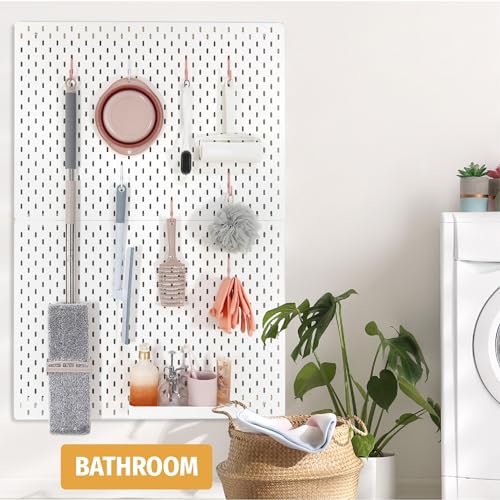 White Pegboard S Hooks for IKEA SKADIS, 16 Pack | Compatible with IKEA SKADIS Pegboard, Rust Resistant Steel Hooks, 18 lb Load Capacity for Kitchen, Office, Craft - style: White S Hook