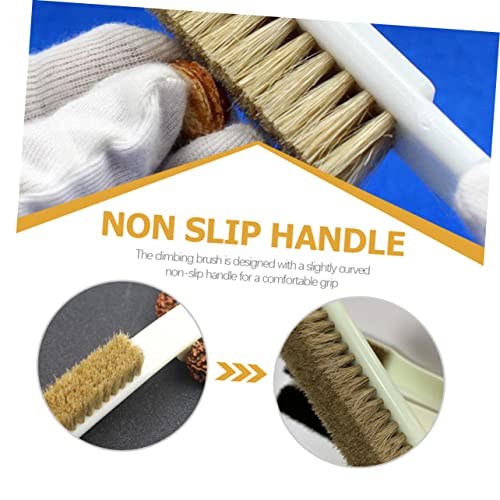 2Pcs Bouldering Brush Premium Boar Hair Stone Cleaning Brush for Climbing Rocks Handle for Easy Use and Carrying for Climbing Enthusiasts
