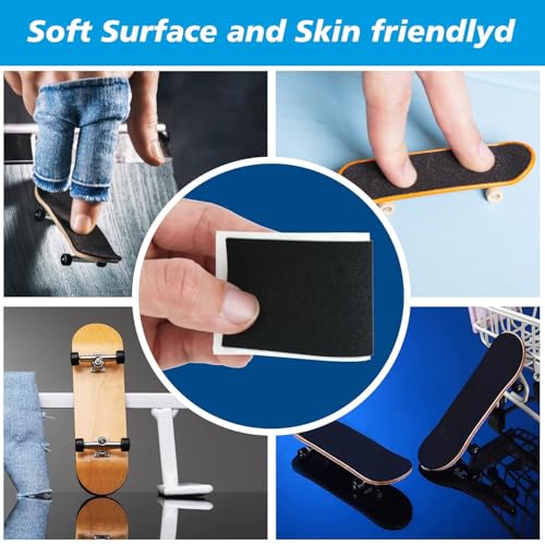 Fingerboard Grip Tape,Foam Tape for Fingerboard，100Pcs 110mm x 38mm Black Wooden Fingerboard Skateboard Foam Grip Tape Stickers (100) - style: 100