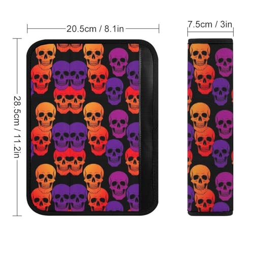 Universal Soft and Comfortable Skull Ombre Black Seat Belt Cover for Kids, Most Cars, 2 Piece Seat Belt Covers Cushion Shock Absorption - color: Pattern 374
