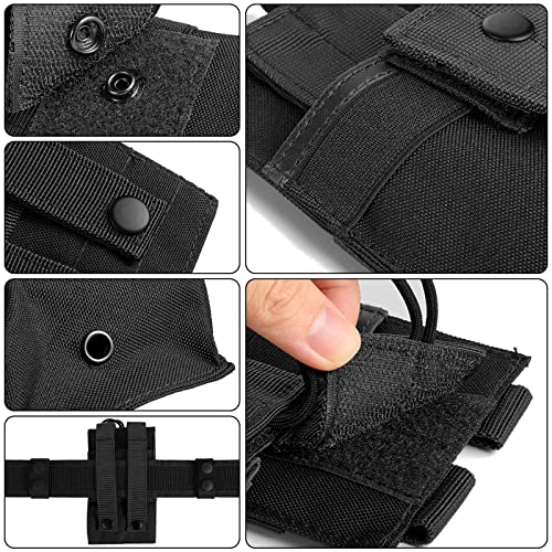 FRTKK Tactical Radio Holder Radio Holster Molle Radio Pouch Universal Radio Case Military Heavy Duty Radio Bag for Police Firefighter Two Ways Walkie Talkies Vest (Black-large) - color: Black-large