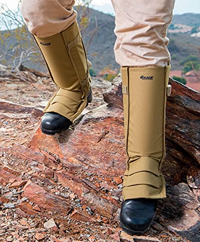Razer Snake Gaiters for Hiking, Hunting - Snake Bite Protection Guards for Legs with Carry Bag, Heavy Duty, Adjustable Lightweight Flexible Design fits Men, Women - Lab Tested in USA