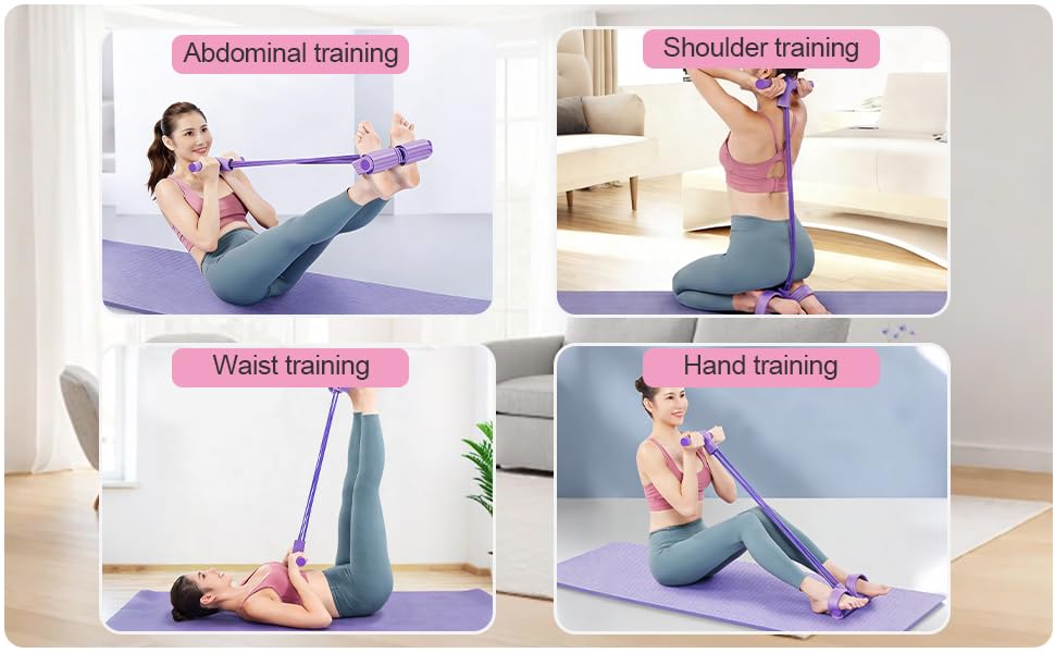 SZ Resistance Band Set – 2 Piece Figure 8 Resistance Band & Pedal Resistance Tubes for Full Body Workout, Arms, Back, Abs & Stretch Training