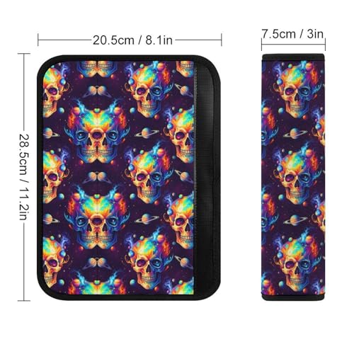 2 Pack Space Planet Skeleton Skull Car Seat Straps Shoulder Pads Universal Soft and Comfortable Seat Belt Cushion for Adults and Children, Stroller Pushchair High Chair - color: Pattern 677