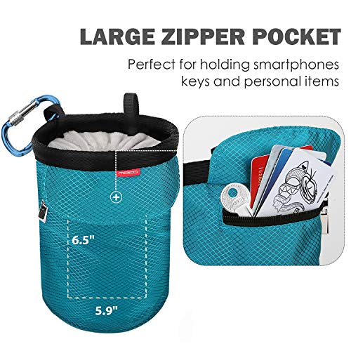 Moko Rock Climbing Chalk Bag, Bouldering Chalk Pot Bucket with Adjustable Belt & Carabiner Drawstring Climbing Gear - color: Light Blue, style: Straight Cylinder