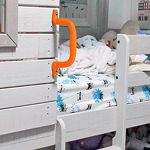 Dolibest 8-Pack Safety Handles for Swing Sets & Playsets - Monkey Bars with Anti-Skid Grip with Finger Indentations, Plastic Grab Handles, Easy Mounting for Climbing Frames, Playhouses, Treehouses - color: Orange-8pcs