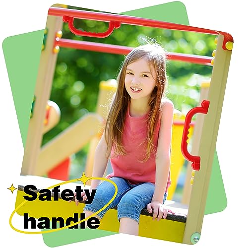 4 Pieces Kids Playground Safety Handles Playground Grab Handle Bars Playground Accessories Equipment for Kids Outdoor Playset Backyard Playhouse Tree House Jungle Gym (Yellow,Red) - color: Yellow, Red