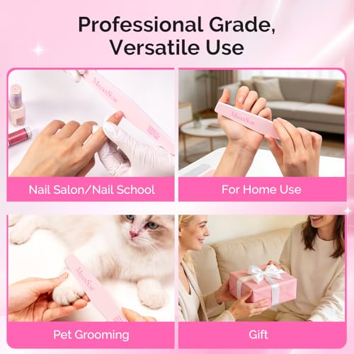 MelodySusie 2Pcs Nail Files 100/180 Grit Emery Boards Pink | Double Sided, Acrylic Gel Natural Nails, Professional Manicure Pedicure Shaping Tools, Home and Salon Use - size: 2Pcs Diamond Shape