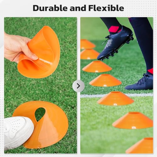 GHB Agility Ladder 1PCS Agility Cones 50PCS Hex Agility Rings 1 Pack