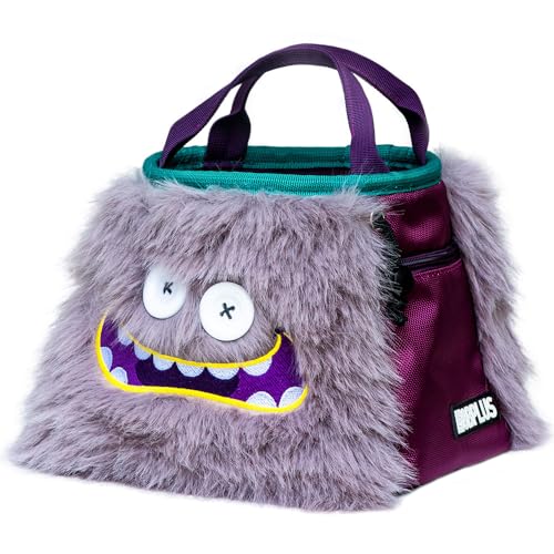 8BPLUS Angus Boulderbag, Premium Artificial Fur, Ripstop, Soft Fleece Interior, 8.7in Opening, Center-Closing Drawstring, Multiple Brush Holders, Zipper Pockets, Climbing Gear