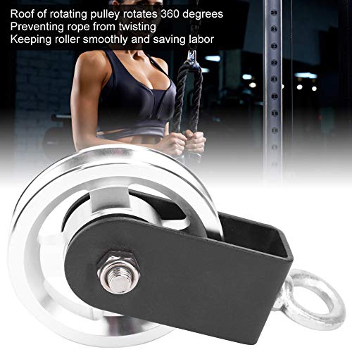 AstraLoom Fitness Equipment Bracket 95mm Aluminum Alloy Pulley Silent Hanging Wheel Heavy Duty Rotation Single Wheel Pulley Set for Home Gym DIY Building Sports Equipment