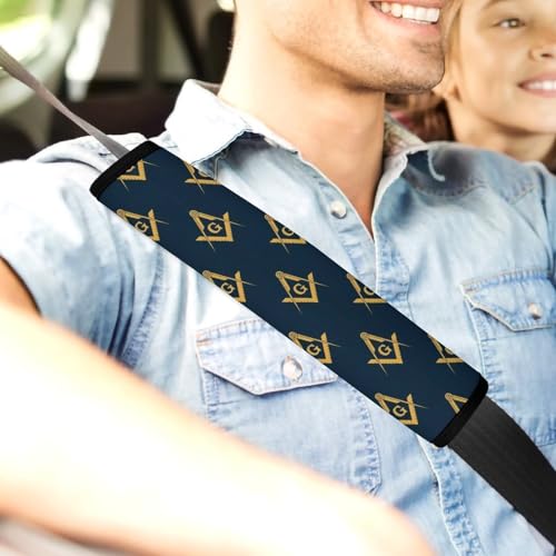 Universal Soft and Comfortable Masonic Free Freemasonry Flags Seat Belt Shoulder Pad for Girls and Boys, Most Cars, 2 Pack Seat Belt Covers Cushion Shock Absorption - color: Pattern 54