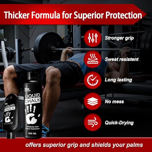 Liquid Chalk 2 oz & 12 oz, Mess-Free Gym Chalk for Lifting | Pro Grade, Quick-Drying Grip for Weightlifting, Gymnastics, Rock Climbing & Dancing - style: 12 oz - 2 Pack