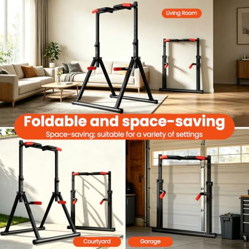 DOBESTS Power Tower Pull Up Bar Free Standing, Foldable Pull Up Station - color: Black Style 1 - Multifunction Bar