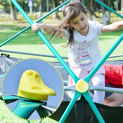 Merax 12FT Climbing Dome with Hammock, Outdoor Geometric Dome Climber | Playground Climber for Kids 3-10 Supporting 1000 lbs, Easy Assembly Play Center Jungle Gym - style: 12FT Green & Silver