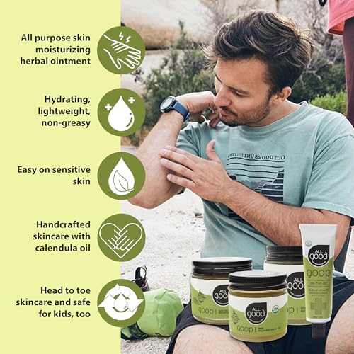 All Good Goop Organic Skin Care Recovery Balm - All Purpose Ointment w/Calendula, Lavender, Beeswax - Chafing Cream, Dry Skin Salve, Cracking Lip Moisturizer - Soothes, Hydrates & Calms - 2oz - size: 2 Ounce (Pack of 1)