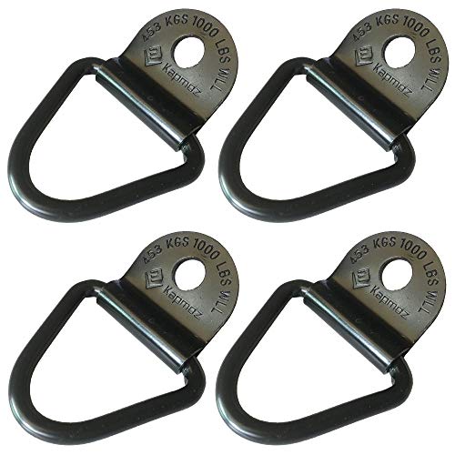 Heavy Duty Truck Bed Tie Down Anchors Rings Trailers Hook Cargo Bolt on V Ring Pickups Rail Accessories (4 Pack) - size: 4 Pack