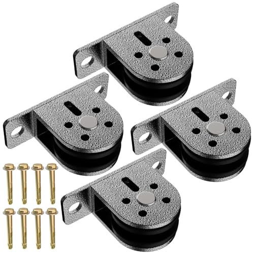 Cable Rope Bearing Pulley Wheel, Wall-Mounted Fixed Pulley Weight System for Home Gym, Weightlifting, DIY Fitness Equipment, Ceiling Mount Accessories - color: Grey-4pcs