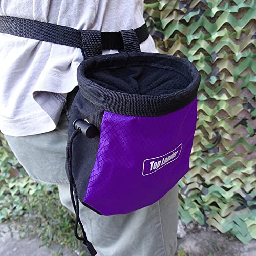 SM SunniMix Rock Climbing Chalk Pouch with Waist Belt Oxford Cloth Chalk Bag Bouldering Back Pocket Storage Equipment Suitable for, Purple