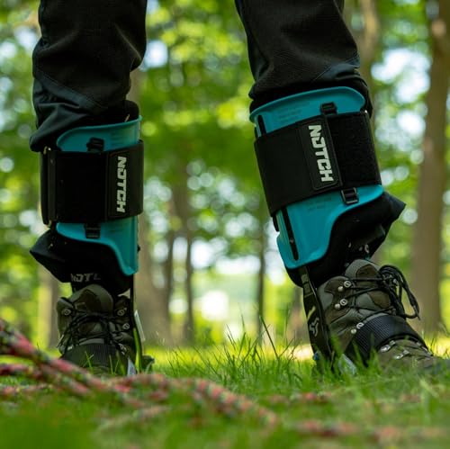 Notch Steel Climbers Ergonomic Gaffs 20+ Cuff Adjustment Points - size: Long (Tree Gaffs)