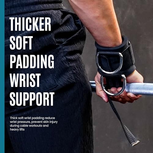 Weight Lifting Straps With D Rings, Balency Padded Lifting Wrist Straps | Non-Slip Gym Straps for Deadlift, Powerlifting, Cable Machine Workout, Lifting Strap for Gym Strength Training