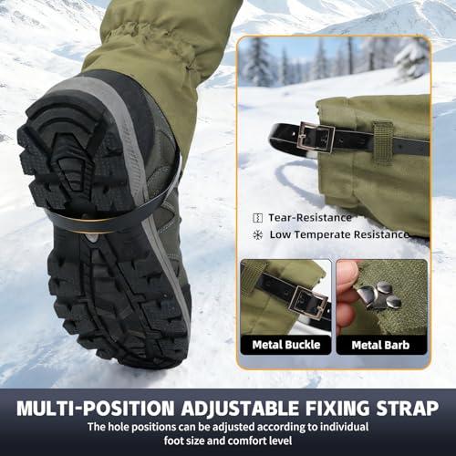 Adjustable Leg Gaiters, Waterproof Snow Boot Gaiters for Men Women with Hiking, Walking, Hunting, Snowshoeing, Climbing