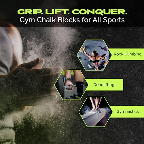 Rage Fitness Gym Chalk Block (2oz), Magnesium Carbonate Athletic Chalk Block for Excellent Grip, Gym Workout Grip Chalk, Weightlifting, Gymnastics, Rock Climbing White
