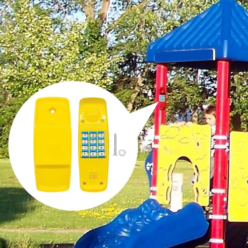 Pretend Phone Toy Pirate Wheel Game Playground Telephone Accessory for Children with Interactive Keys Quality Material Suitable for Swing Set Treehous, Yellow - color: Yellow