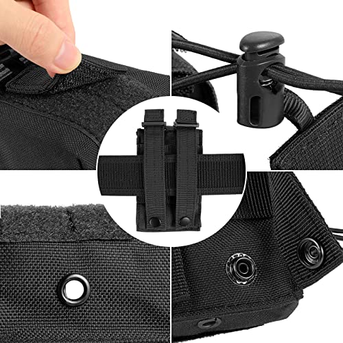 FRTKK Tactical Radio Holder - Molle Radio Pouch Universal Case for Police Firefighter Two Ways Walkie Talkies Vest (Black) - color: Black