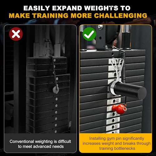 EVERYMATE Weight Stack Pin, 8mm Gym Pins for Weight Stack Machine, Weight Stack Extender Pin for Commercial Gym and Home Gym, Strength Training Equipment Attachments