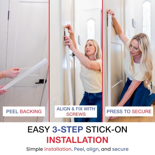 Fingersafe Home Door Finger Guard 43” uPVC Complete Set for Kids Safety- Push & Pull Door Finger Pinch Guard for Kids - Easy 3M Stick-On Safety Cover - Made in USA Finger Guards for Doors - style: HOME-COMPLETE-SET