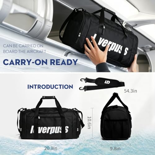 3-in-1 Gym Duffle Backpack - 35L Waterproof Sports Travel Bag with Shoe Compartment & Wet Dry Pocket, Convertible Backpack/Handbag/Shoulder Bag for Men Women, Black (Black) - color: Black