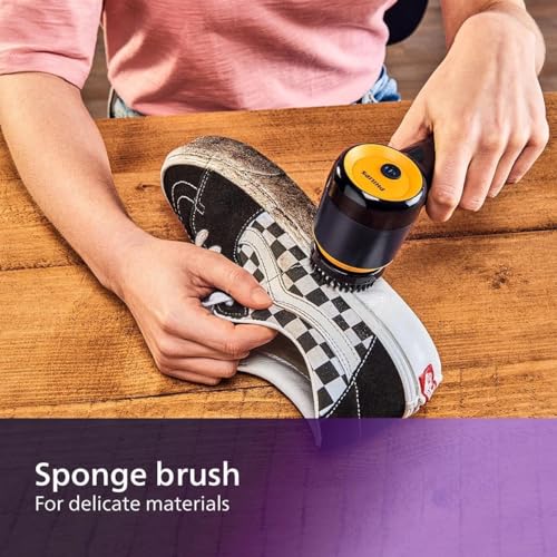 Philips Sneaker Cleaner, Trainer Cleaning Kit with 3 Brush Heads for Different Materials, Effective Cleaning, Portable, Battery Powered, Safe for your Sneakers, Simple to Use, Blue (GCA1000/60)