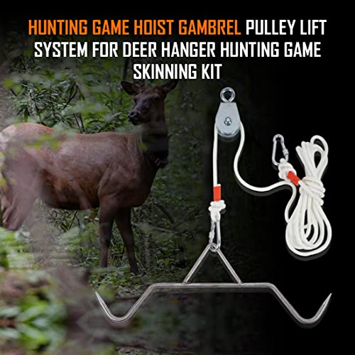 Yorikyas Hunting Game Hoist Gambrel Pulley Lift System for Deer Hanger Hunting Game Skinning Kit - Heavy Duty