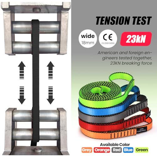 18MM Nylon Climbing Slings Runners 23 kN Strong Webbing Straps for Rock Climbing, Rappelling, Swing, Yoga Hammock etc - color: 1PC Black, size: 24inch/60cm