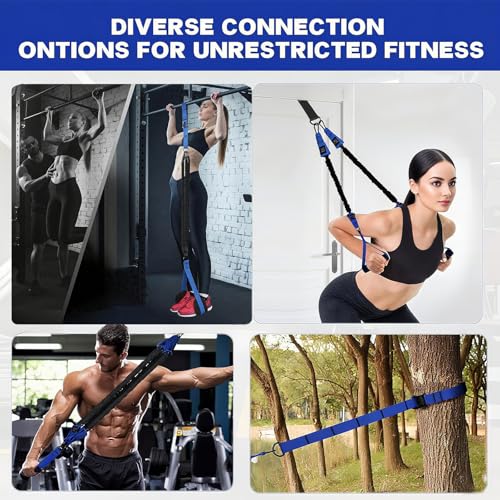 Adjustable Heavy Duty Pull Up Assistance Bands with Fabric Feet and Knee Rest - Pull Up Resistance Bands for Men, Women, and Seniors - Perfect for Dip and Resistance Strength Training Glamflex - color: Blue