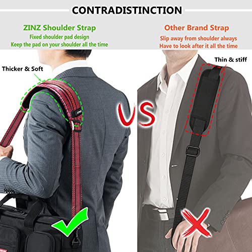 Bag Shoulder Strap, Padded Adjustable Shoulder Strap Replacement - color: Black&red Jacquard, size: 57"