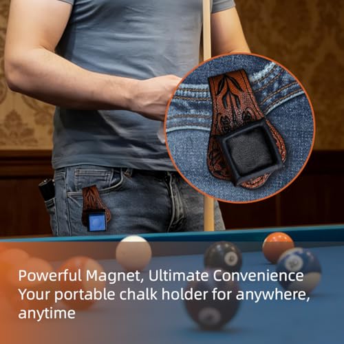 KONLLEN Magnetic Chalk Holder, Pool Cue Accessory | Round or square holder keeps chalk secure and easy to reach for pool cue and billiard players - color: 2-in-1-Blue