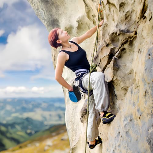 2 Pcs Large Capacity Rock Climbing Chalk Bags with Drawstring Closure and Hard Brim, Polyester Chalk Containers for Outdoor Sports and Rock Climbing