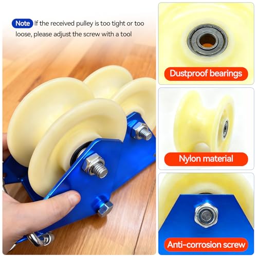 Block and Tackle Pulley System, Pulley System for Lifting, Lifting Pulley, Heavy Moving Pulley, Pulley for Home, Construction Site, Garage, Barn, Hoist, Beam, Material Moving, Compatible 8-25mm Rope